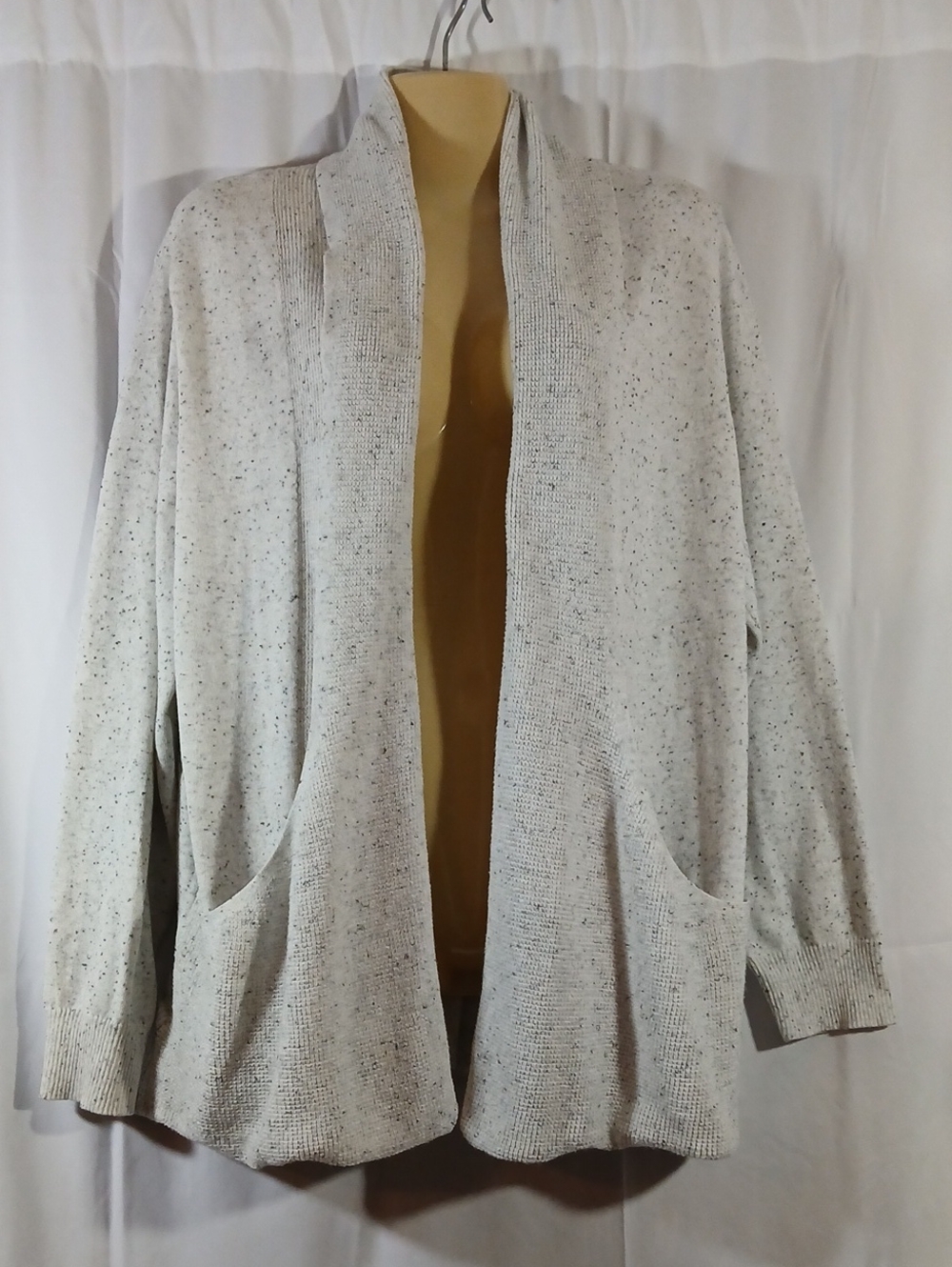 Chloe + Jasmine Womens 1X Open Front Cardigan Sweater Long Knit Pockets Casual
